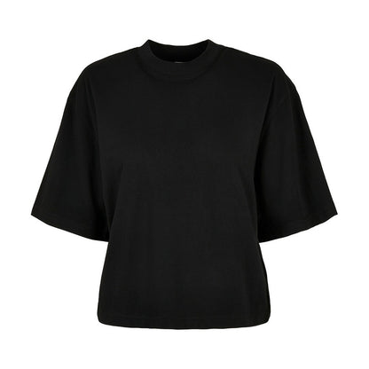 Black - Front - New Morning Studios Womens-Ladies Oversized T-Shirt