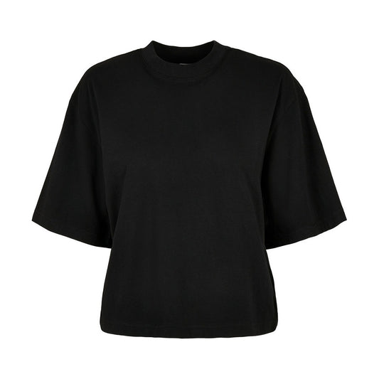Black - Front - New Morning Studios Womens-Ladies Oversized T-Shirt