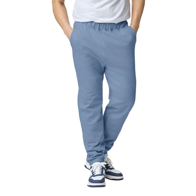 Stone Blue - Back - Gildan Mens Midweight Pocket Jogging Bottoms