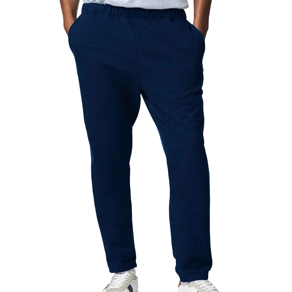 Navy - Front - Gildan Mens Midweight Pocket Jogging Bottoms