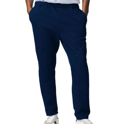 Navy - Front - Gildan Mens Midweight Pocket Jogging Bottoms