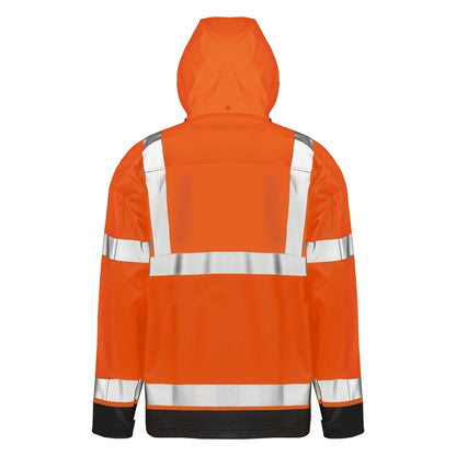Fluorescent Orange-Black - Back - Result Genuine Recycled Unisex Adult Prism Heavy Duty Hi-Vis Vest