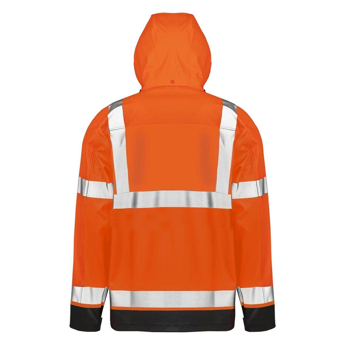 Fluorescent Orange-Black - Back - Result Genuine Recycled Unisex Adult Prism Heavy Duty Hi-Vis Vest