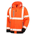 Fluorescent Orange-Black - Front - Result Genuine Recycled Unisex Adult Prism Heavy Duty Hi-Vis Vest