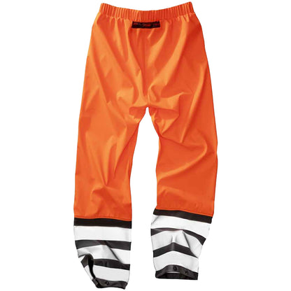 Fluorescent Orange-Black - Front - Result Genuine Recycled Unisex Adult Prism High-Vis Recycled PU Heavy Duty Trousers