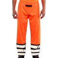 Fluorescent Orange-Black - Side - Result Genuine Recycled Unisex Adult Prism High-Vis Recycled PU Heavy Duty Trousers