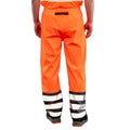Fluorescent Orange-Black - Back - Result Genuine Recycled Unisex Adult Prism Heavy Duty Hi-Vis Trousers
