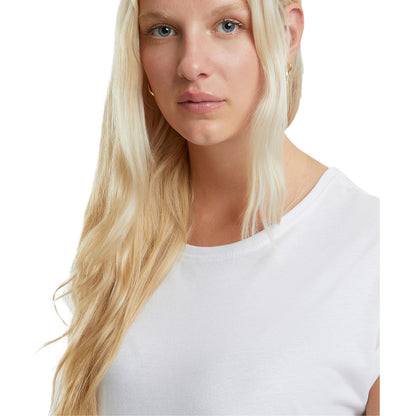 White - Front - New Morning Studios Womens-Ladies Extended Shoulder Regular T-Shirt