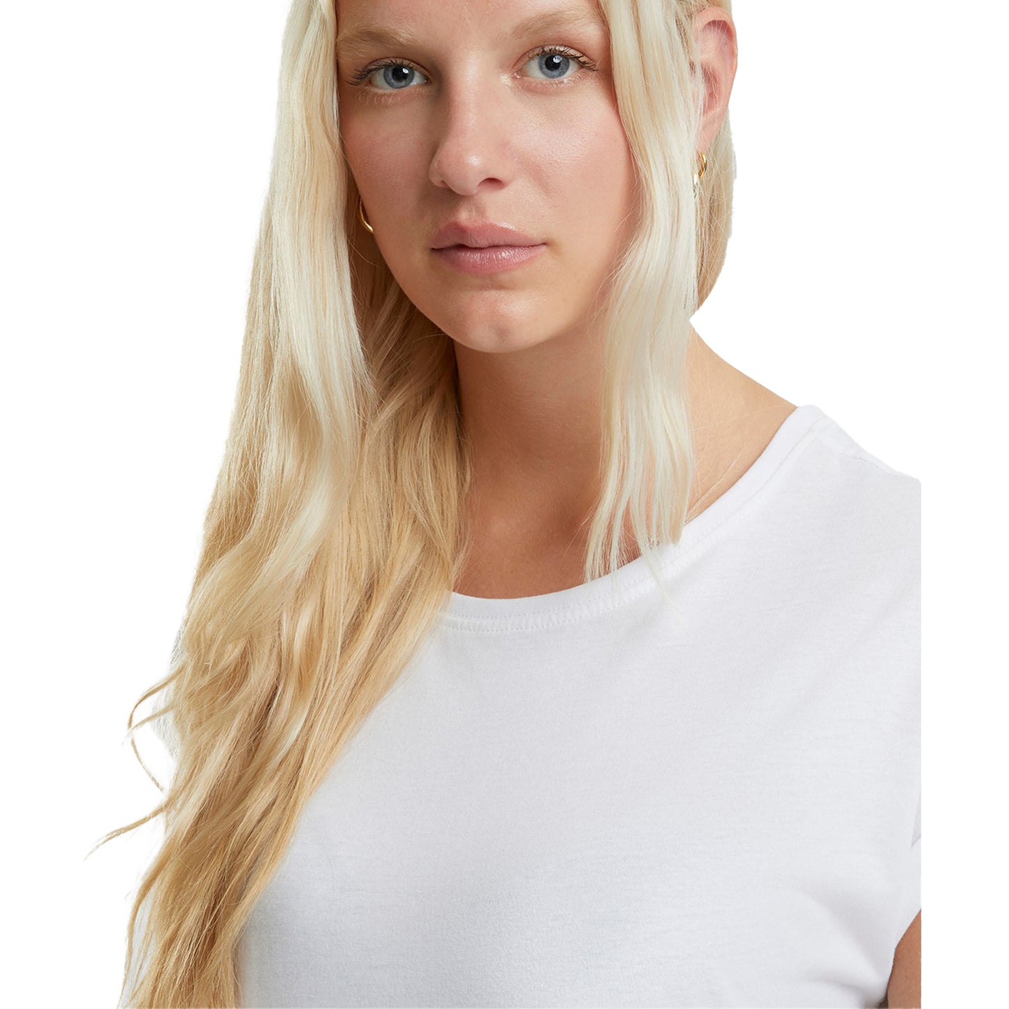 White - Front - New Morning Studios Womens-Ladies Extended Shoulder Regular T-Shirt