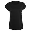 Black - Front - New Morning Studios Womens-Ladies Extended Shoulder Regular T-Shirt