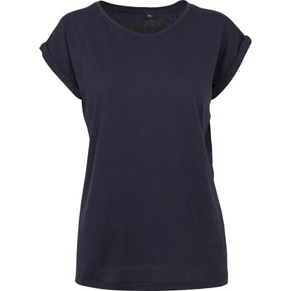 Navy - Front - New Morning Studios Womens-Ladies Extended Shoulder Regular T-Shirt