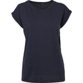Navy - Front - New Morning Studios Womens-Ladies Extended Shoulder Regular T-Shirt