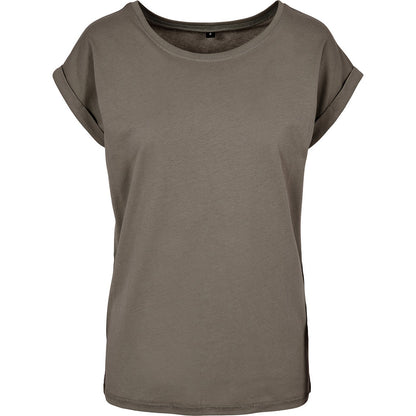 Pale Olive - Front - New Morning Studios Womens-Ladies Extended Shoulder Regular T-Shirt