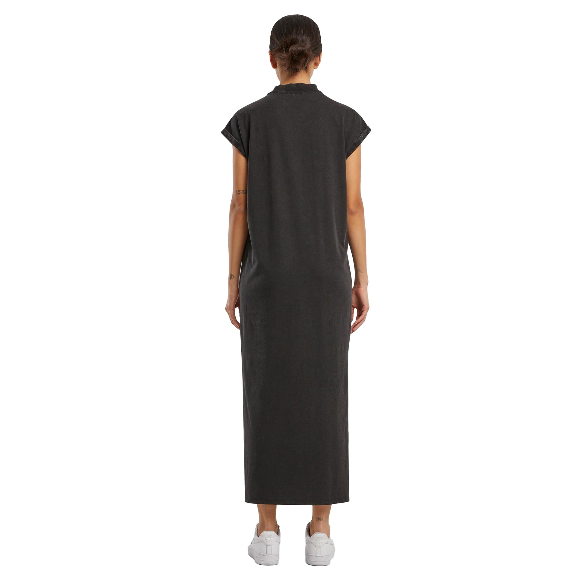 Black - Lifestyle - Build Your Brand Womens-Ladies Vintage Long Length Dress