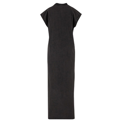 Black - Side - Build Your Brand Womens-Ladies Vintage Long Length Dress