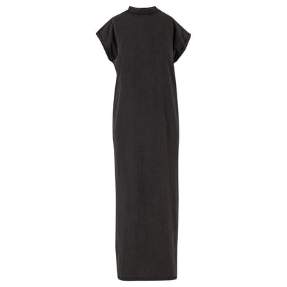 Black - Front - Build Your Brand Womens-Ladies Vintage Long Length Dress