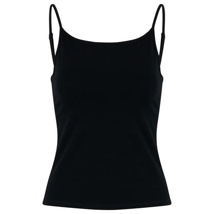 Black - Front - Build Your Brand Womens-Ladies Jersey Stretch Top