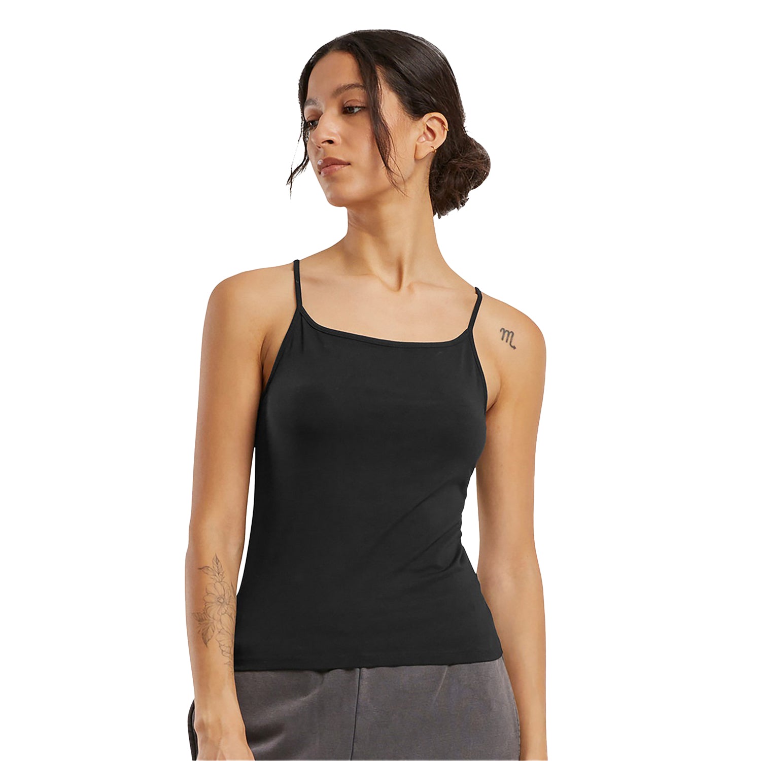 Black - Back - Build Your Brand Womens-Ladies Jersey Stretch Top