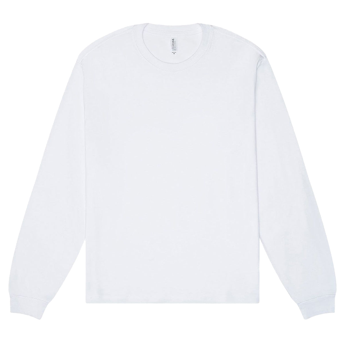 White - Front - Bella + Canvas Unisex Adult Heavyweight Boxy Long-Sleeved T-Shirt