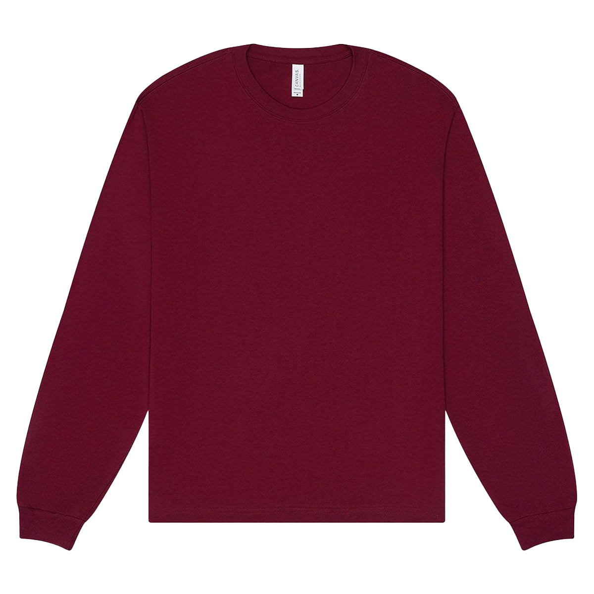 Maroon - Front - Bella + Canvas Unisex Adult Heavyweight Boxy Long-Sleeved T-Shirt