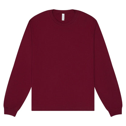 Maroon - Front - Bella + Canvas Unisex Adult Heavyweight Boxy Long-Sleeved T-Shirt