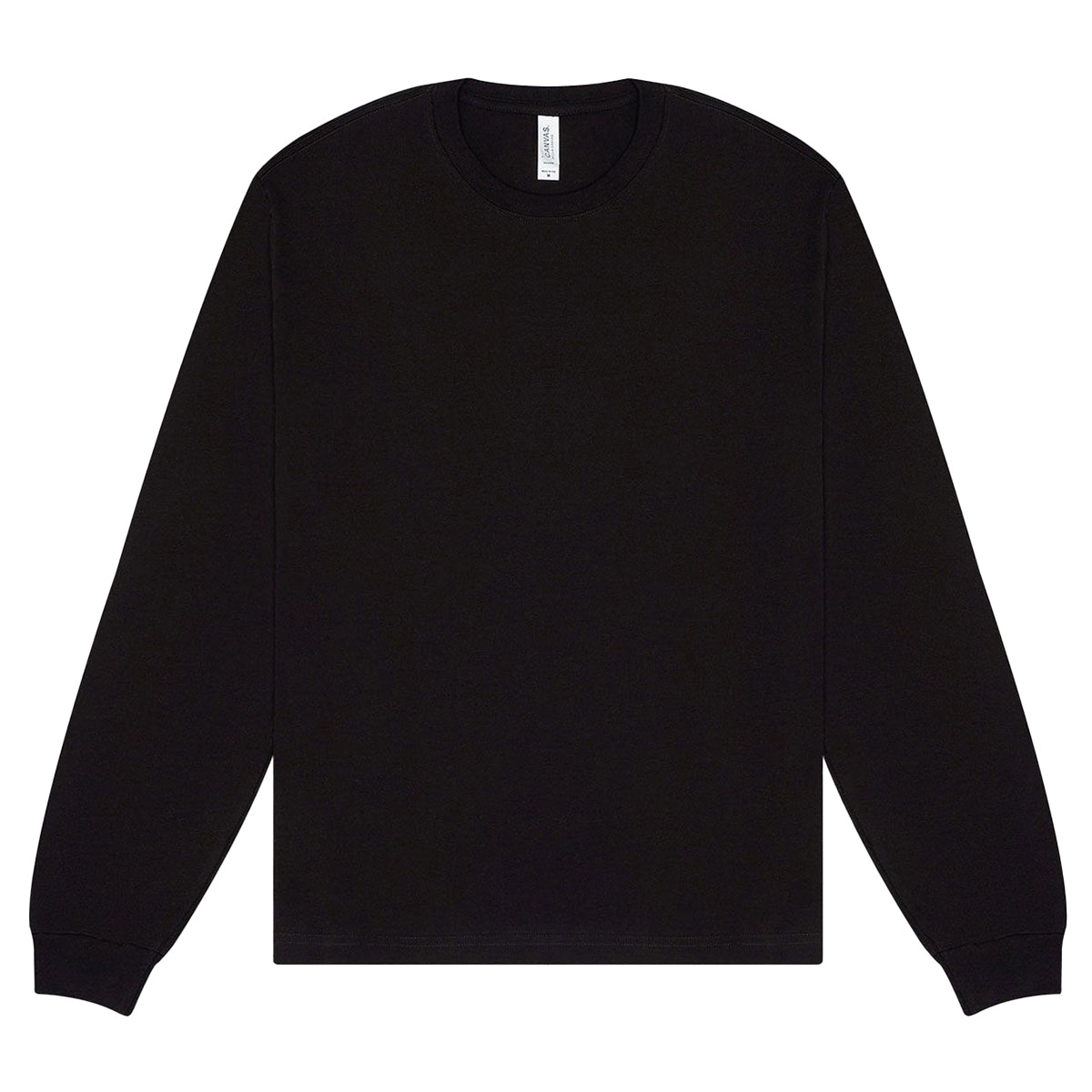 Black - Front - Bella + Canvas Unisex Adult Heavyweight Boxy Long-Sleeved T-Shirt