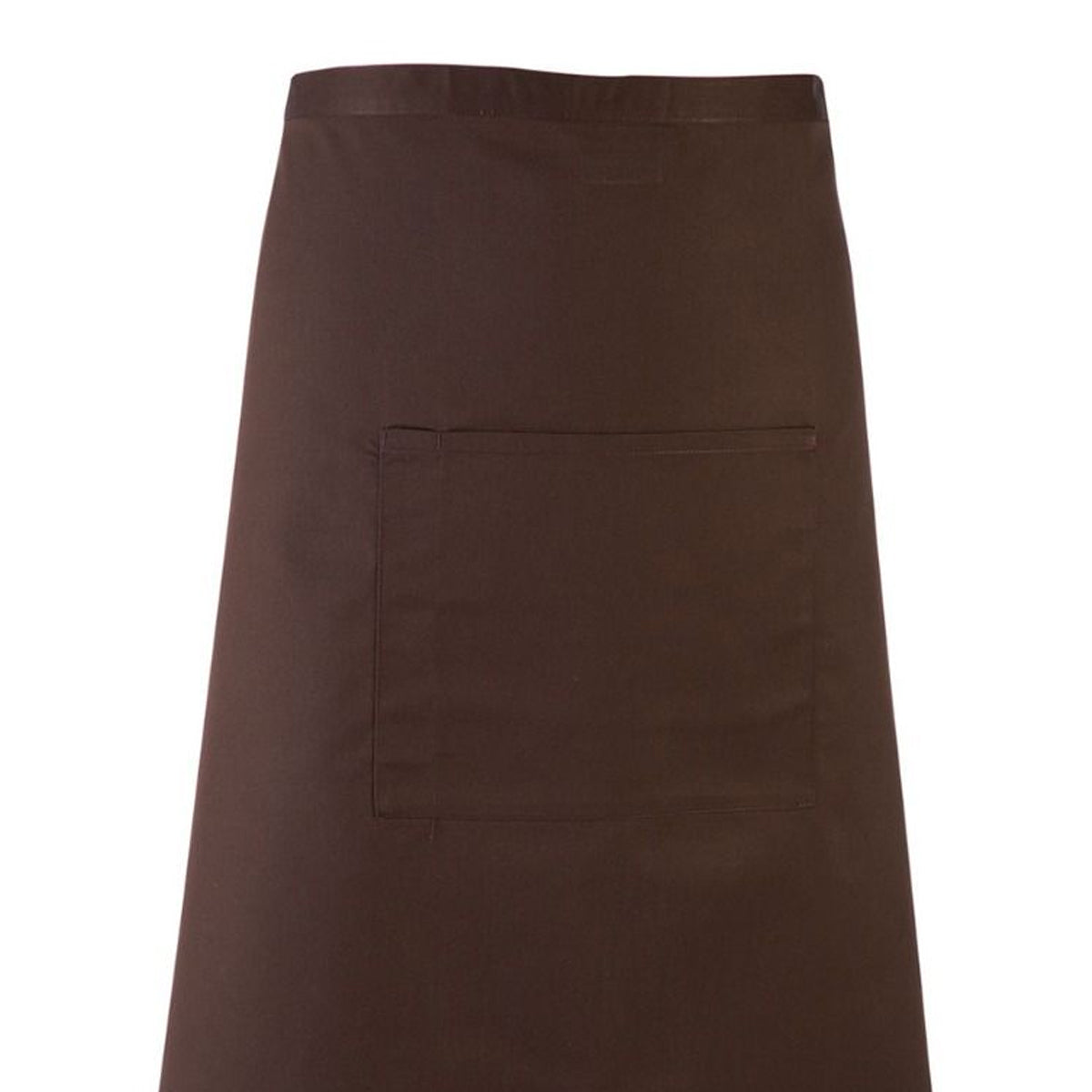 Brown - Back - Premier Unisex Colours Bar Apron - Workwear (Long Continental Style)