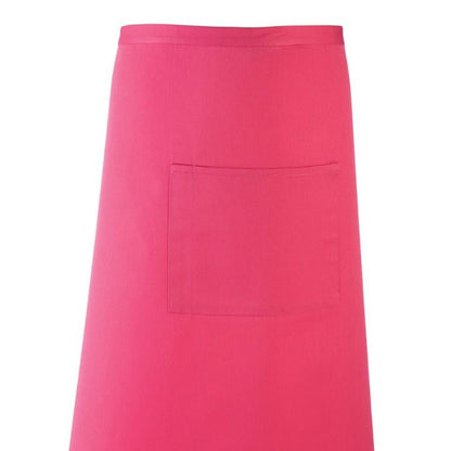 Hot Pink - Back - Premier Unisex Colours Bar Apron - Workwear (Long Continental Style)