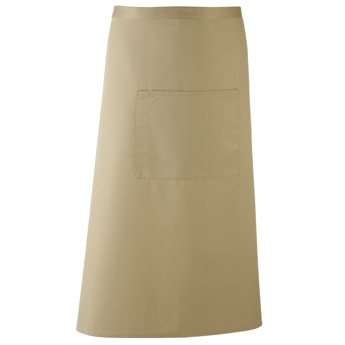 Khaki - Front - Premier Unisex Colours Bar Apron - Workwear (Long Continental Style)
