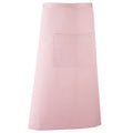 Pink - Front - Premier Unisex Colours Bar Apron - Workwear (Long Continental Style)