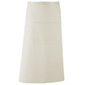 Natural - Front - Premier Unisex Colours Bar Apron - Workwear (Long Continental Style)