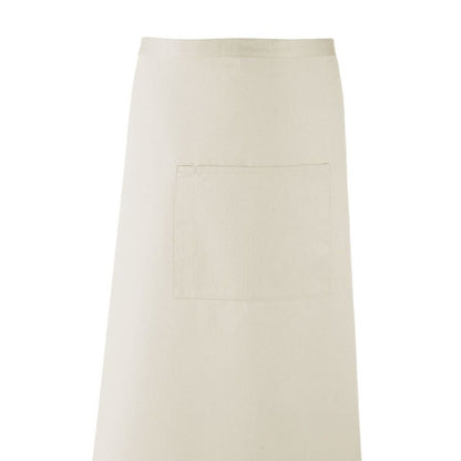 Natural - Back - Premier Unisex Colours Bar Apron - Workwear (Long Continental Style)