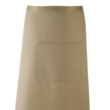 Olive - Back - Premier Unisex Colours Bar Apron - Workwear (Long Continental Style)