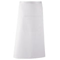 White - Front - Premier Unisex Colours Bar Apron - Workwear (Long Continental Style)