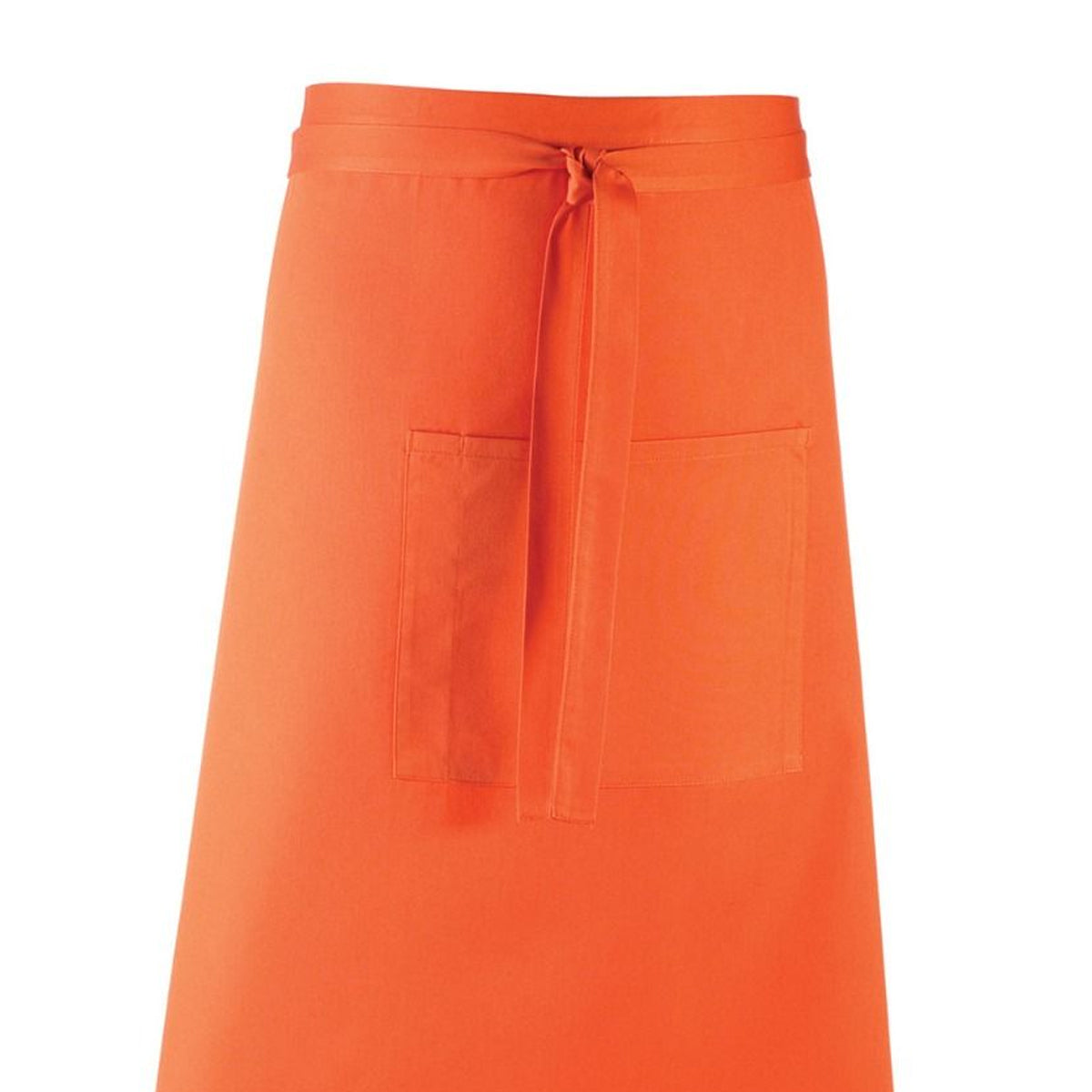 Orange - Back - Premier Unisex Colours Bar Apron - Workwear (Long Continental Style)