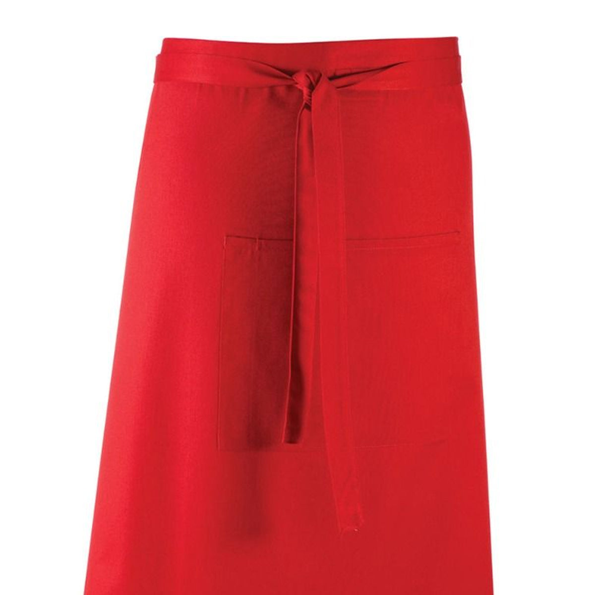 Red - Back - Premier Unisex Colours Bar Apron - Workwear (Long Continental Style)