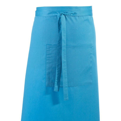 Turquoise - Back - Premier Unisex Colours Bar Apron - Workwear (Long Continental Style)