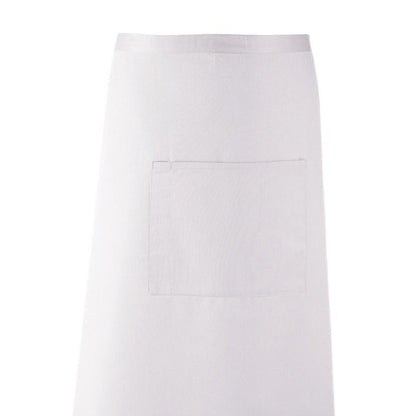 White - Back - Premier Unisex Colours Bar Apron - Workwear (Long Continental Style)