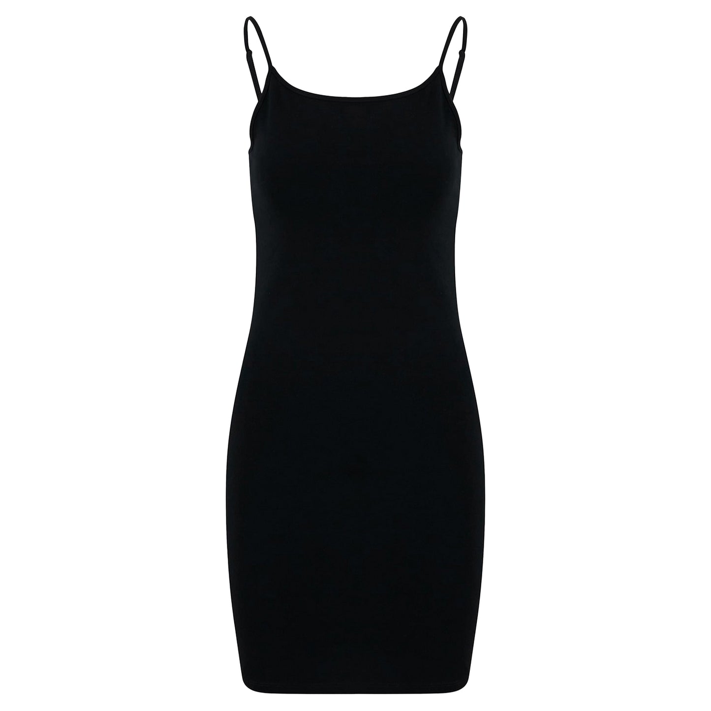 Black - Front - Build Your Brand Womens-Ladies Jersey Stretch Slim Dress