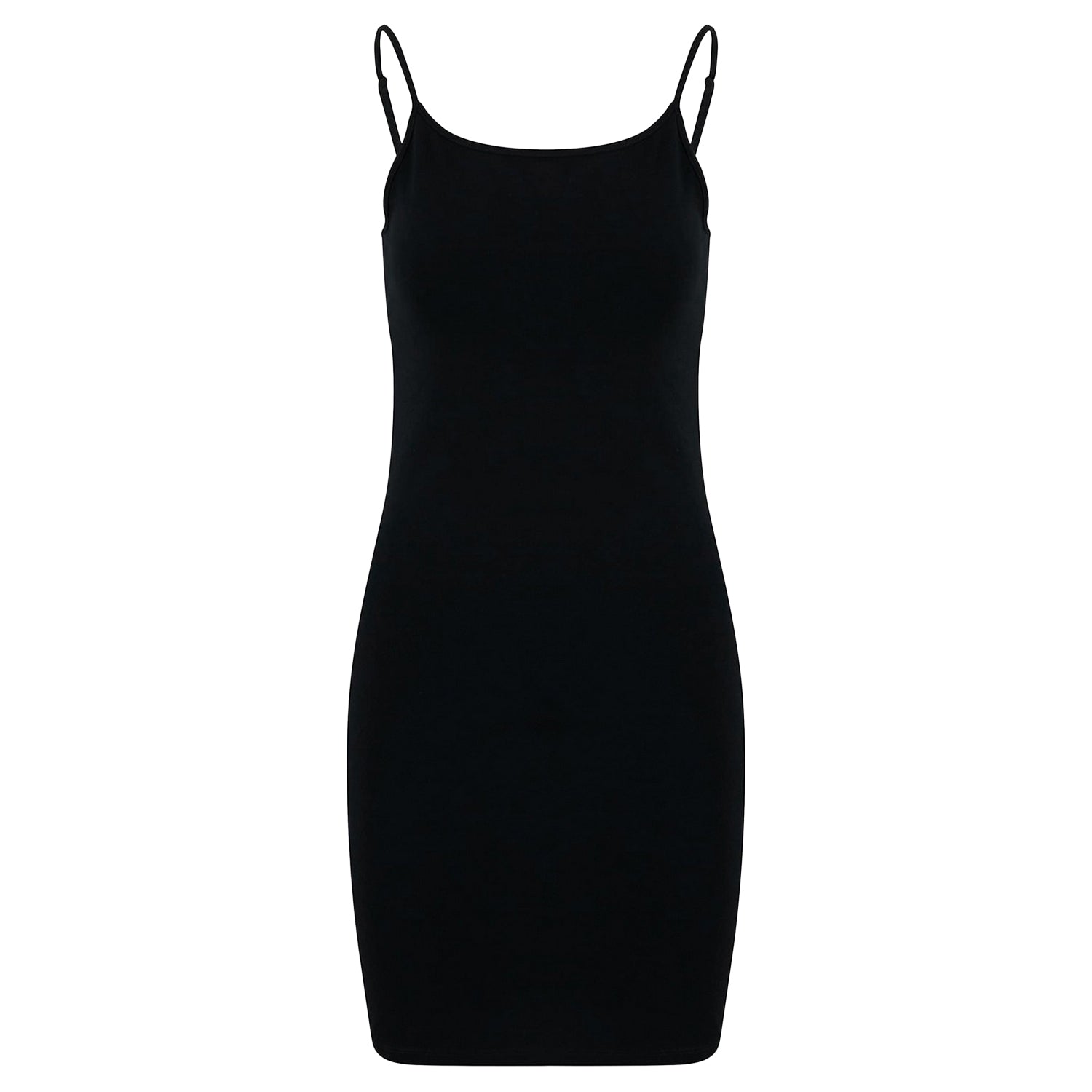 Black - Front - Build Your Brand Womens-Ladies Jersey Stretch Slim Dress