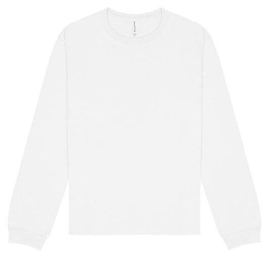 White - Front - Bella + Canvas Unisex Adult Heavyweight Long-Sleeved T-Shirt