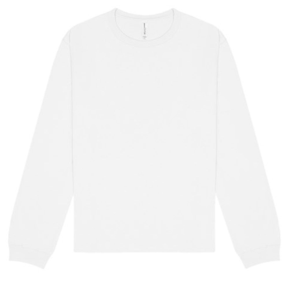 White - Front - Bella + Canvas Unisex Adult Heavyweight Long-Sleeved T-Shirt