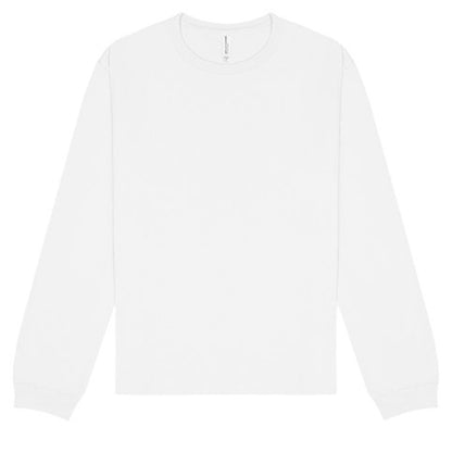 White - Front - Bella + Canvas Unisex Adult Heavyweight Long-Sleeved T-Shirt