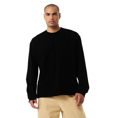 Black - Side - Bella + Canvas Unisex Adult Heavyweight Long-Sleeved T-Shirt