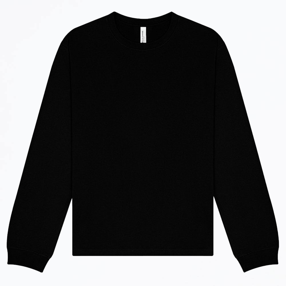 Black - Front - Bella + Canvas Unisex Adult Heavyweight Long-Sleeved T-Shirt