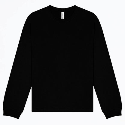 Black - Front - Bella + Canvas Unisex Adult Heavyweight Long-Sleeved T-Shirt