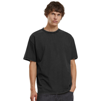 Black - Side - Build Your Brand Mens Vintage Heavyweight Loose T-Shirt