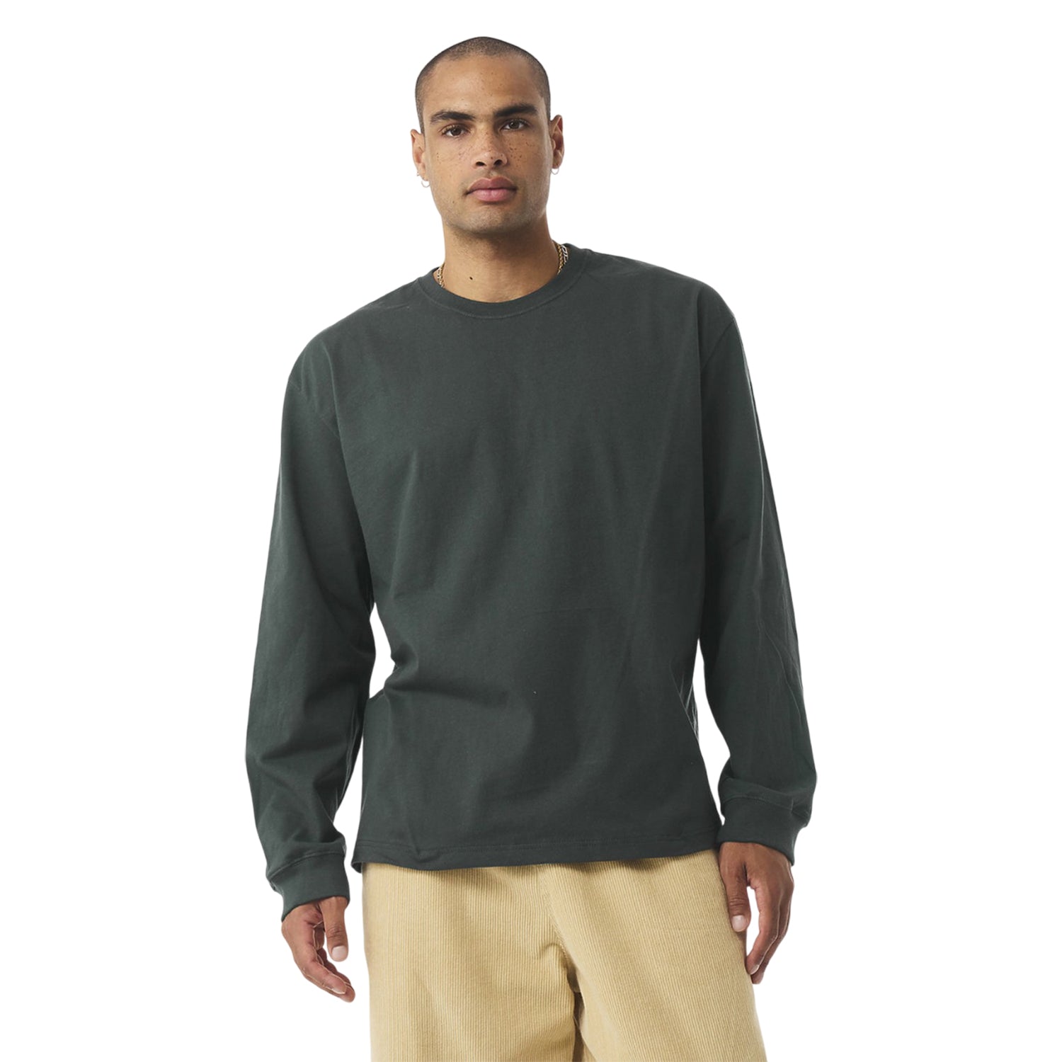 Forest - Side - Bella + Canvas Unisex Adult Heavyweight Boxy Long-Sleeved T-Shirt
