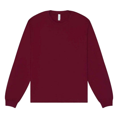 Maroon - Front - Bella + Canvas Unisex Adult Heavyweight Boxy Long-Sleeved T-Shirt