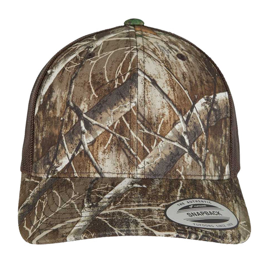 Brown Camo - Front - Yupoong 6606RC Retro Tree Camo Classic Trucker Cap